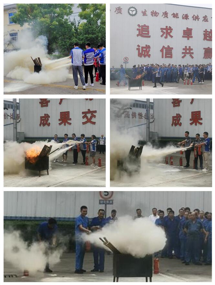 随后，集团消防安全员为广大职工讲解灭火器和消防水枪的使用方法，并现场演示。广大员工积极参与到教学演练当中，进一步巩固消防培训知识。